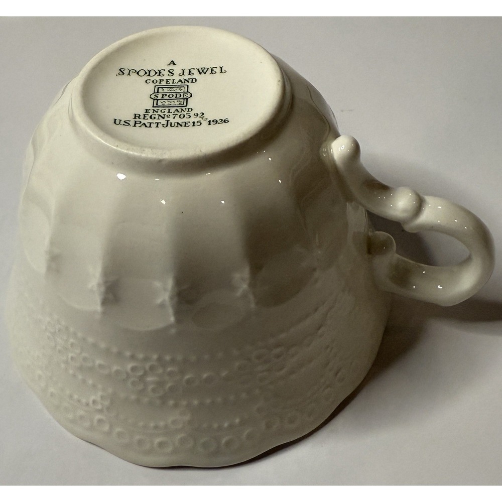 Spode's Jewel Copeland 8‑Pc Tea Cup & Saucer Set England Vintage Embossed - Picture 6 of 6